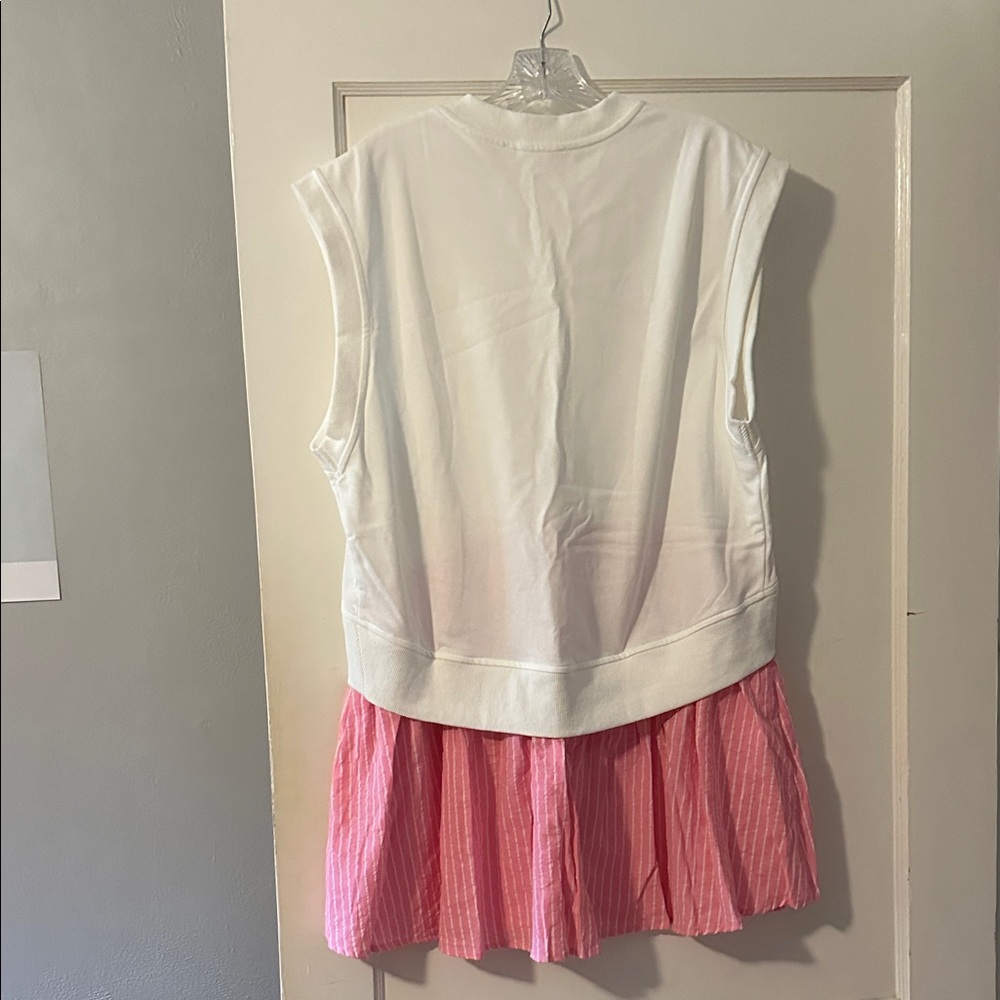 In the Beginning White and Pink Babydoll Dress, Size M, NWT - Picture 6 of 8